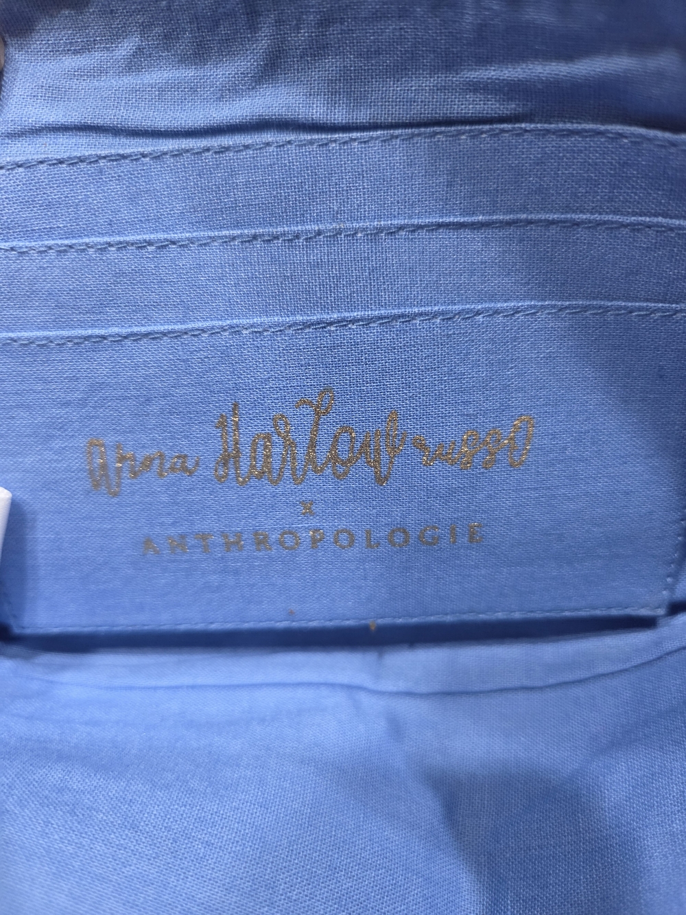 Anthropologie Light Blue Beaded Floral Monogram Cosmetic Pouch - P - Picture 3 of 6